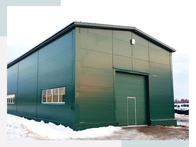 Двускатные ангары в Сосновоборске